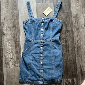 Levi's Blue Denim Slim Fit Button Dress